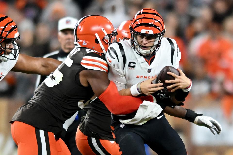 Myles Garrett (left) and Joe Burrow (right)